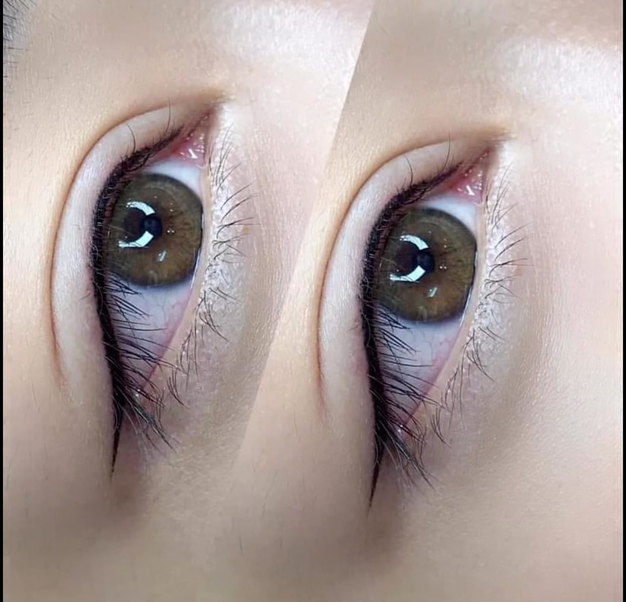 Both eyes after a lash lift